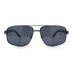 Mens Polarized Metal Rim Rectangle Agent Style Classy Manly Sunglasses