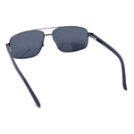Mens Polarized Metal Rim Rectangle Agent Style Classy Manly Sunglasses