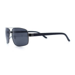 Mens Polarized Metal Rim Rectangle Agent Style Classy Manly Sunglasses