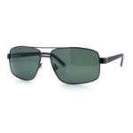 Mens Polarized Metal Rim Rectangle Agent Style Classy Manly Sunglasses