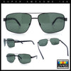 Mens Polarized Metal Rim Rectangle Agent Style Classy Manly Sunglasses