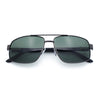 Mens Polarized Metal Rim Rectangle Agent Style Classy Manly Sunglasses