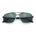 Mens Polarized Metal Rim Rectangle Agent Style Classy Manly Sunglasses