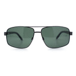 Mens Polarized Metal Rim Rectangle Agent Style Classy Manly Sunglasses