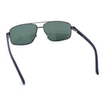 Mens Polarized Metal Rim Rectangle Agent Style Classy Manly Sunglasses