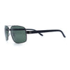 Mens Polarized Metal Rim Rectangle Agent Style Classy Manly Sunglasses