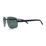 Mens Polarized Metal Rim Rectangle Agent Style Classy Manly Sunglasses