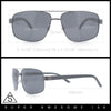 Mens Polarized Metal Rim Rectangle Agent Style Classy Manly Sunglasses