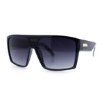 Mens Oversized Shield Curved Wrap Rectangular Plastic Sporty Sunglasses
