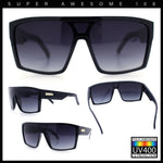 Mens Oversized Shield Curved Wrap Rectangular Plastic Sporty Sunglasses
