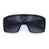 Mens Oversized Shield Curved Wrap Rectangular Plastic Sporty Sunglasses