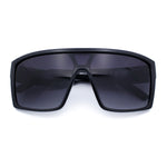 Mens Oversized Shield Curved Wrap Rectangular Plastic Sporty Sunglasses