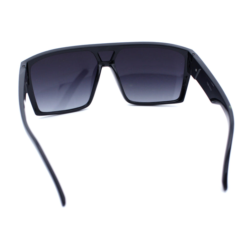 Mens Oversized Shield Curved Wrap Rectangular Plastic Sporty Sunglasses