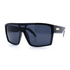 Mens Oversized Shield Curved Wrap Rectangular Plastic Sporty Sunglasses
