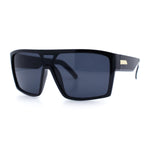 Mens Oversized Shield Curved Wrap Rectangular Plastic Sporty Sunglasses