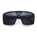 Mens Oversized Shield Curved Wrap Rectangular Plastic Sporty Sunglasses