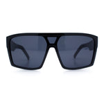 Mens Oversized Shield Curved Wrap Rectangular Plastic Sporty Sunglasses