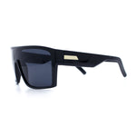 Mens Oversized Shield Curved Wrap Rectangular Plastic Sporty Sunglasses