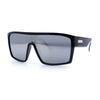 Mens Oversized Shield Curved Wrap Rectangular Plastic Sporty Sunglasses