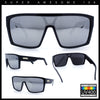 Mens Oversized Shield Curved Wrap Rectangular Plastic Sporty Sunglasses