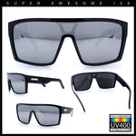 Mens Oversized Shield Curved Wrap Rectangular Plastic Sporty Sunglasses