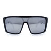 Mens Oversized Shield Curved Wrap Rectangular Plastic Sporty Sunglasses