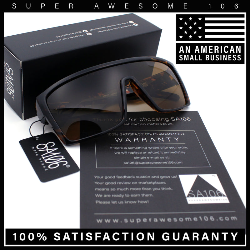 Mens Oversized Shield Curved Wrap Rectangular Plastic Sporty Sunglasses