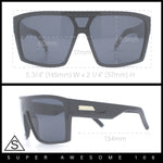 Mens Oversized Shield Curved Wrap Rectangular Plastic Sporty Sunglasses