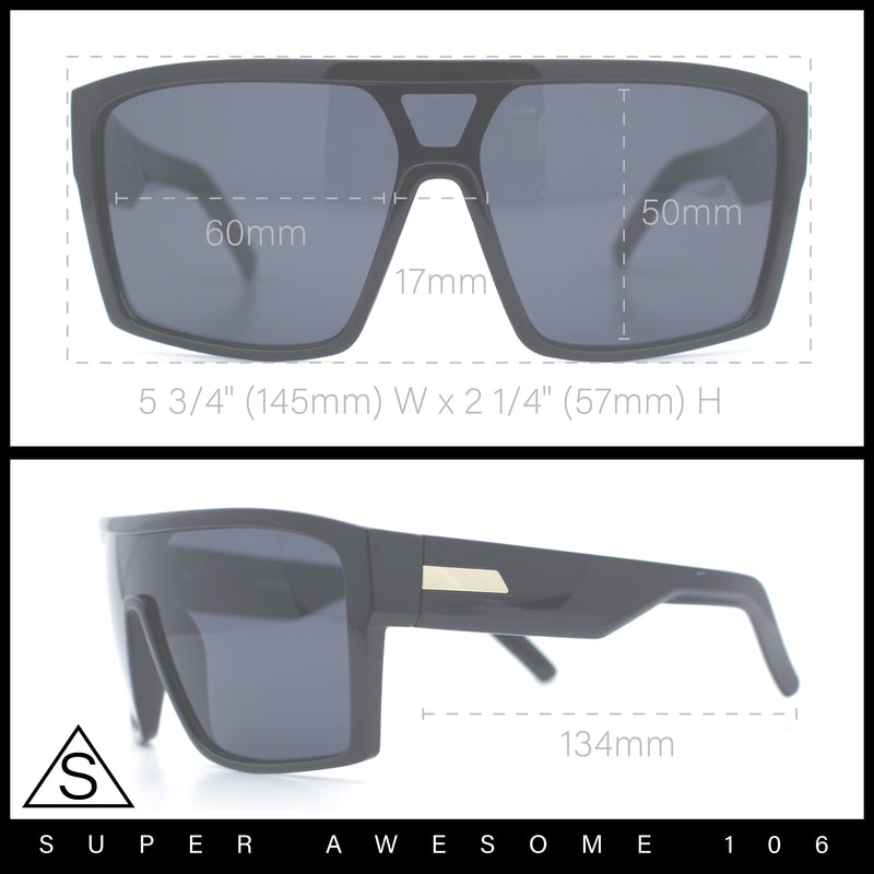 Mens Oversized Shield Curved Wrap Rectangular Plastic Sporty Sunglasses