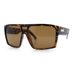 Mens Oversized Shield Curved Wrap Rectangular Plastic Sporty Sunglasses