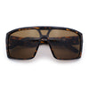 Mens Oversized Shield Curved Wrap Rectangular Plastic Sporty Sunglasses