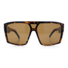 Mens Oversized Shield Curved Wrap Rectangular Plastic Sporty Sunglasses