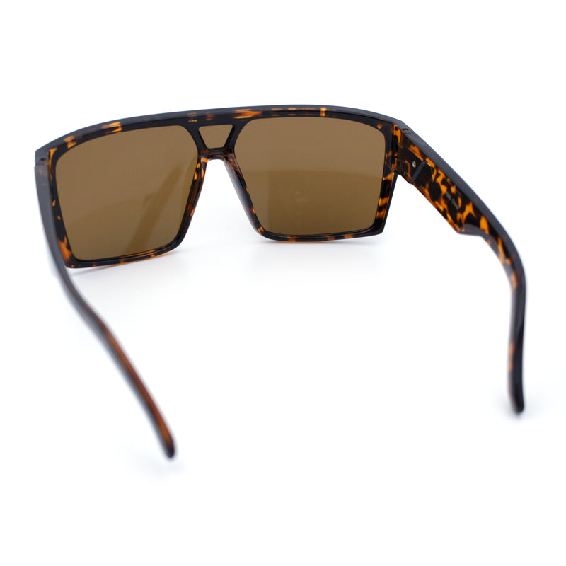 Mens Oversized Shield Curved Wrap Rectangular Plastic Sporty Sunglasses