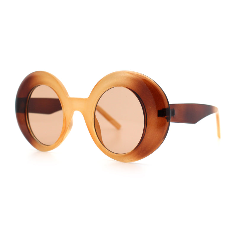 Womens Tall Oval Round Thick Retro Mod Plastic Fashion Sunglasses