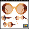 Womens Tall Oval Round Thick Retro Mod Plastic Fashion Sunglasses