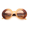 Womens Tall Oval Round Thick Retro Mod Plastic Fashion Sunglasses