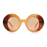 Womens Tall Oval Round Thick Retro Mod Plastic Fashion Sunglasses