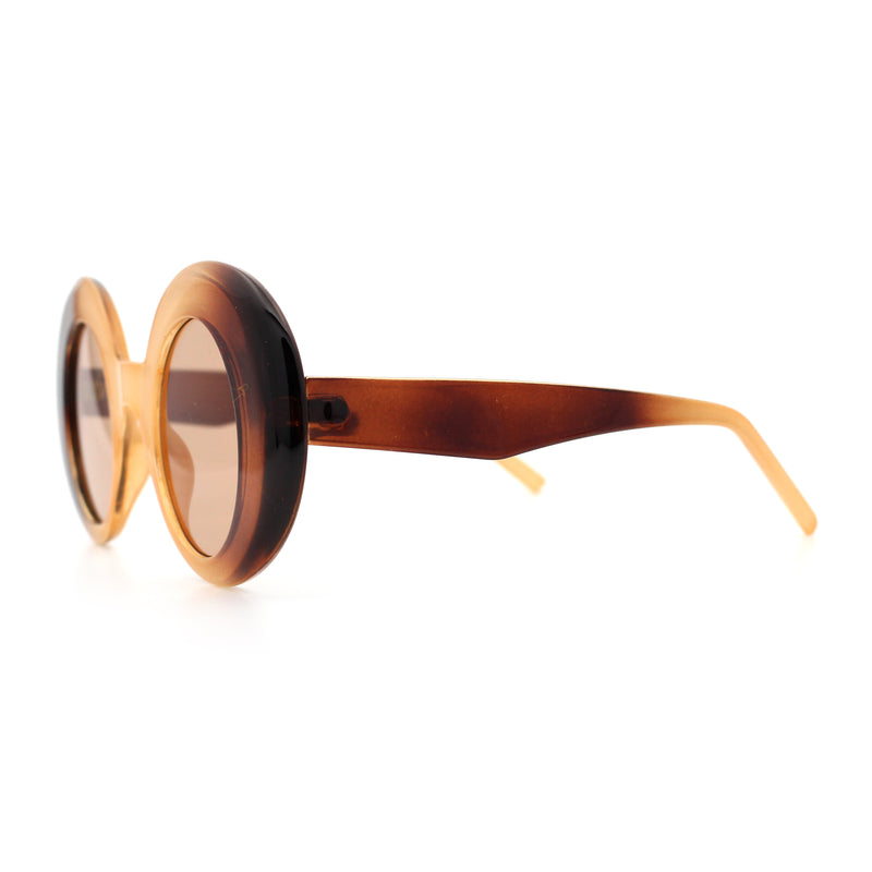 Womens Tall Oval Round Thick Retro Mod Plastic Fashion Sunglasses