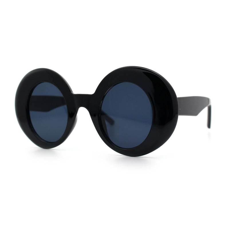 Womens Tall Oval Round Thick Retro Mod Plastic Fashion Sunglasses