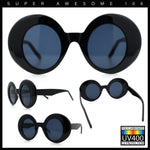 Womens Tall Oval Round Thick Retro Mod Plastic Fashion Sunglasses