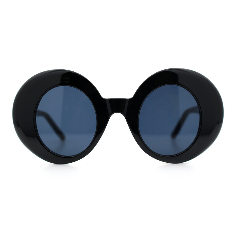 Womens Tall Oval Round Thick Retro Mod Plastic Fashion Sunglasses
