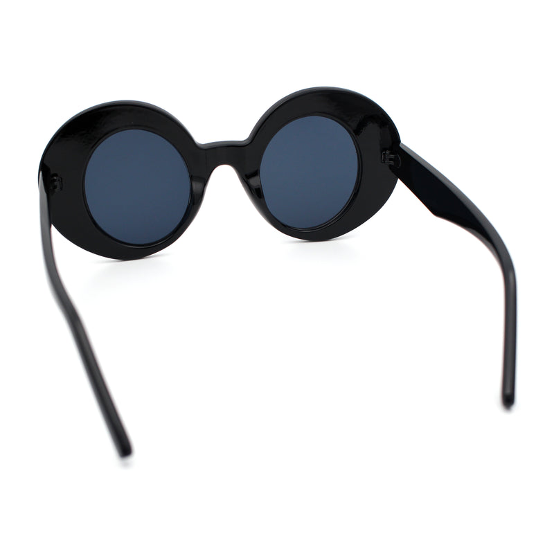 Womens Tall Oval Round Thick Retro Mod Plastic Fashion Sunglasses
