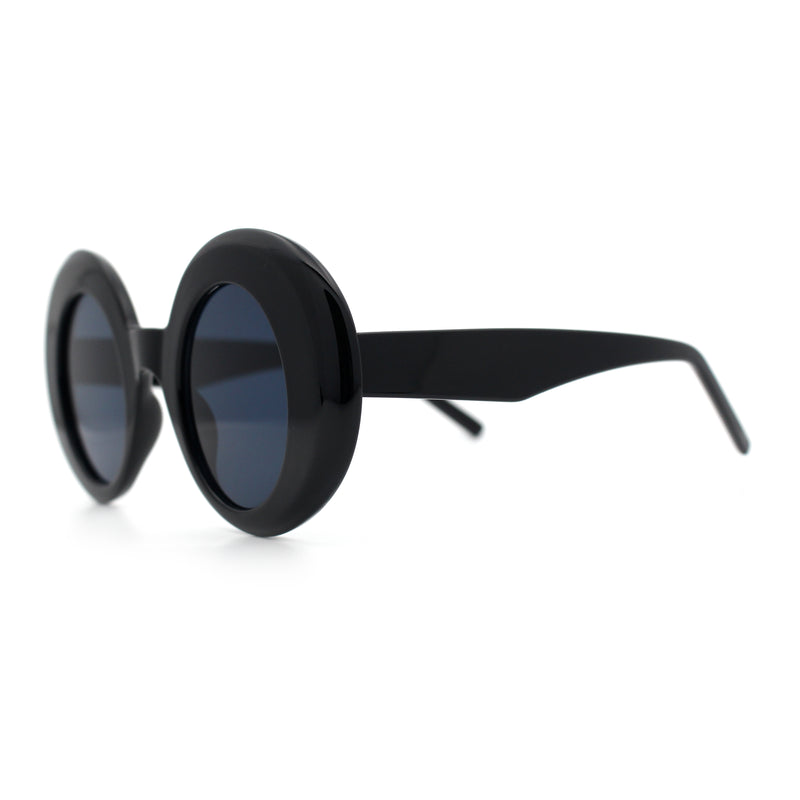 Womens Tall Oval Round Thick Retro Mod Plastic Fashion Sunglasses