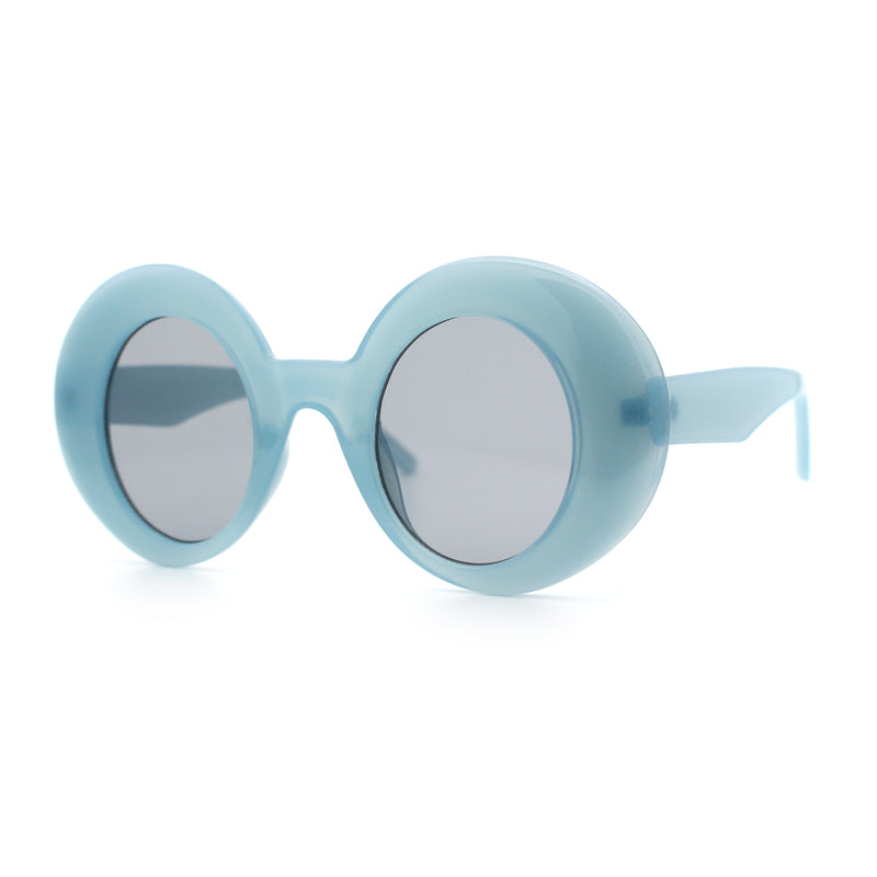 Womens Tall Oval Round Thick Retro Mod Plastic Fashion Sunglasses