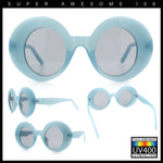Womens Tall Oval Round Thick Retro Mod Plastic Fashion Sunglasses
