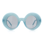 Womens Tall Oval Round Thick Retro Mod Plastic Fashion Sunglasses