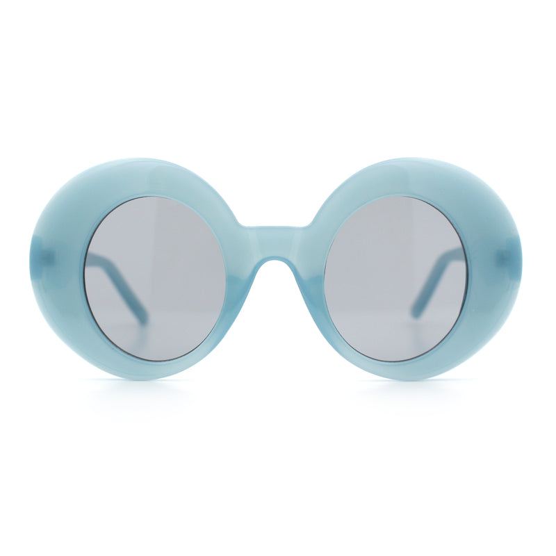 Womens Tall Oval Round Thick Retro Mod Plastic Fashion Sunglasses
