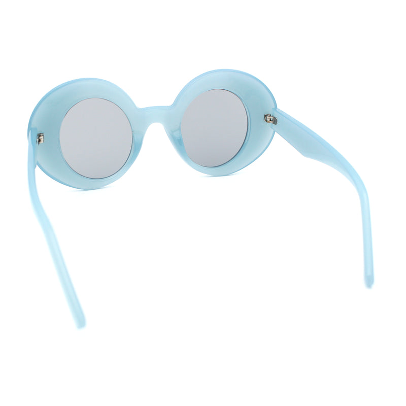 Womens Tall Oval Round Thick Retro Mod Plastic Fashion Sunglasses