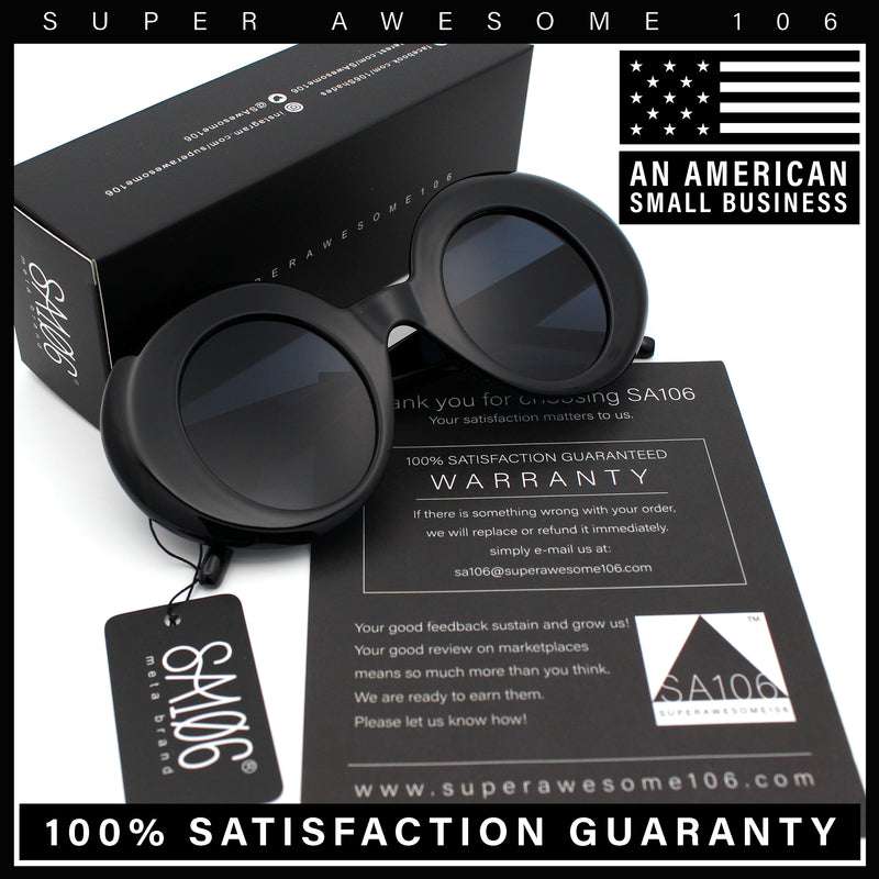 Womens Tall Oval Round Thick Retro Mod Plastic Fashion Sunglasses