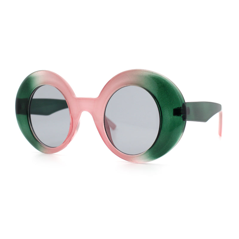 Womens Tall Oval Round Thick Retro Mod Plastic Fashion Sunglasses